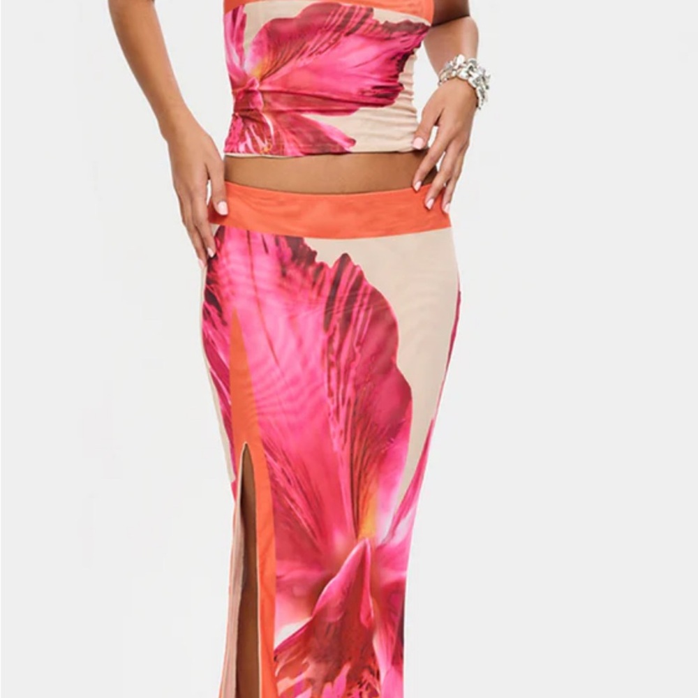 Floral Pink Maxi Skirt Murci